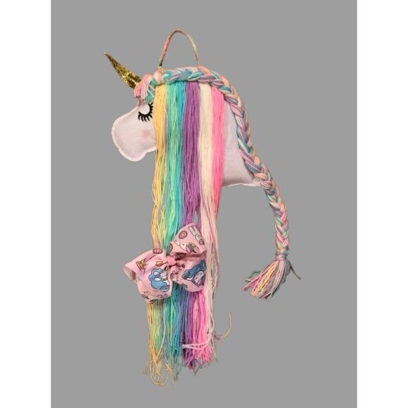 Unicorn Hair Bow Holder Clip Storage Girls Hanging Organizer - Picture 2 of 2